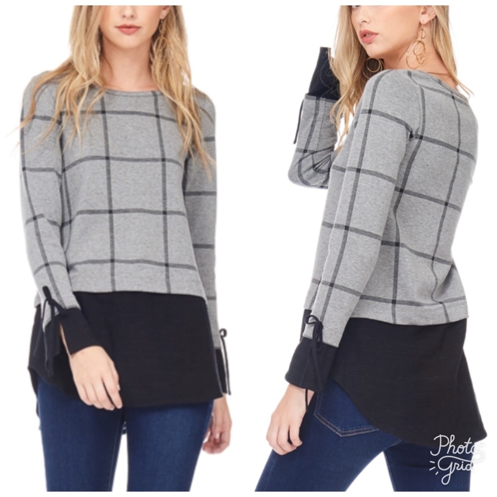 ‼️Sale‼️Plaid Print Grey Tunic